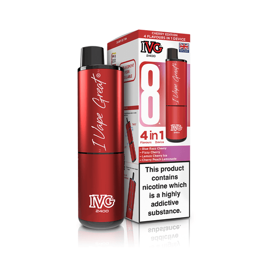 IVG 4 IN 1 - UP TO 2400 PUFFS - CHERRY EDITION - 5 PACK