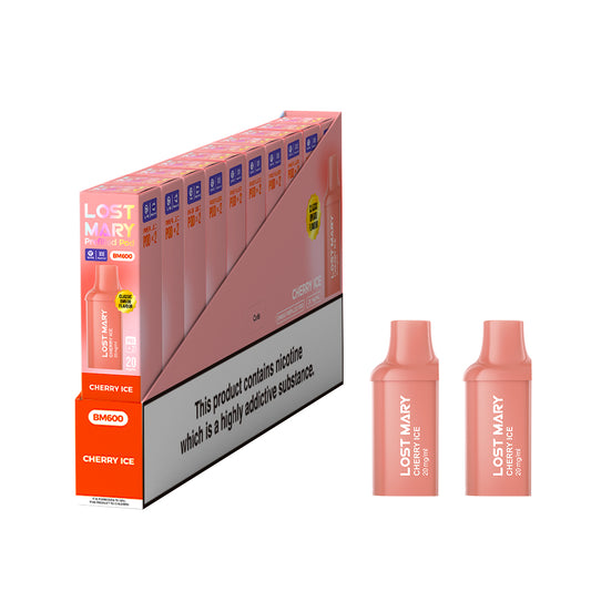 Lost Mary BM600 Prefilled Vape Pods - Cherry Ice - 10 PACKS OF 2 PODS