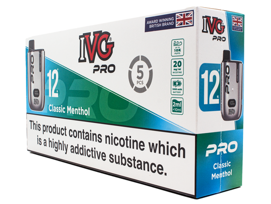 IVG PRO VAPE KIT - CLASSIC MENTHOL  - UP TO 10K PUFFS - 5 PACK