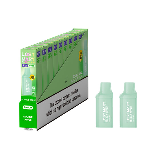 Lost Mary BM600 Prefilled Vape Pods - Double Apple - 10 PACKS OF 2 PODS