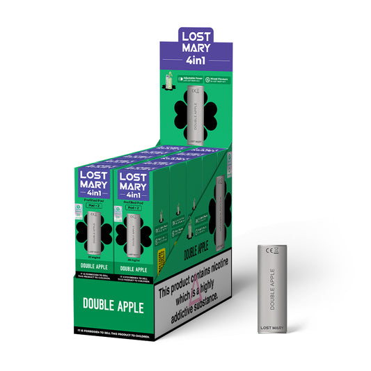 LOST MARY 4 IN 1 REPLACEMENT PREFILLED PODS - DOUBLE APPLE - 10PKS OF 2 PODS