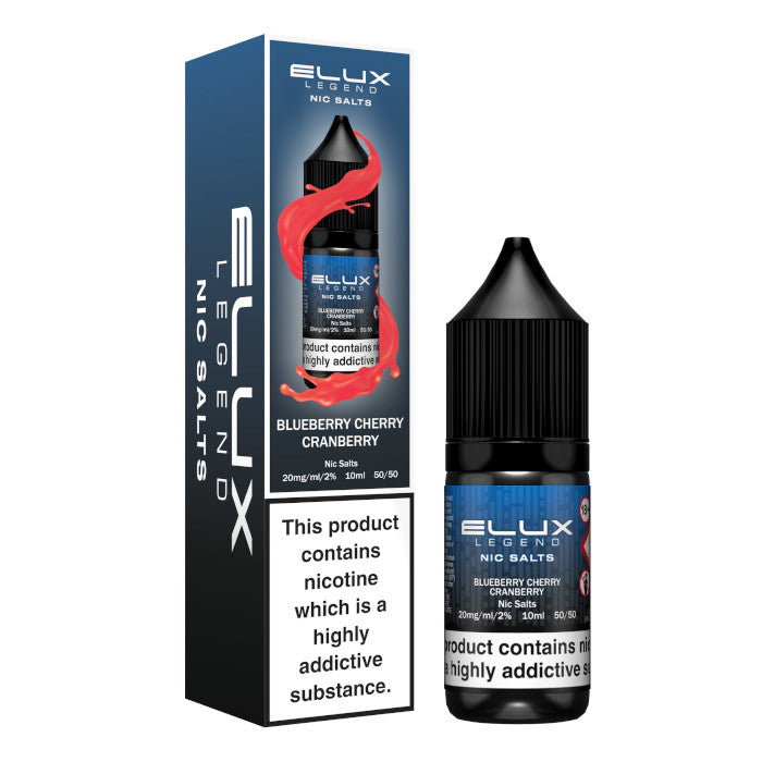 Elux Nic Salts 20mg - Blueberry Cherry Cranberry - 10 Pack