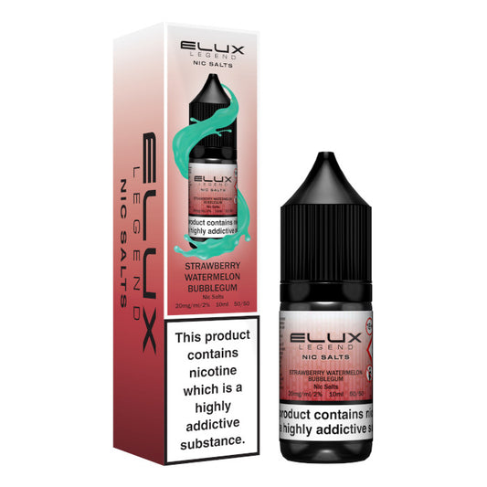 Elux Nic Salts 20mg - Strawberry Watermelon Bubble gum - 10 Pack