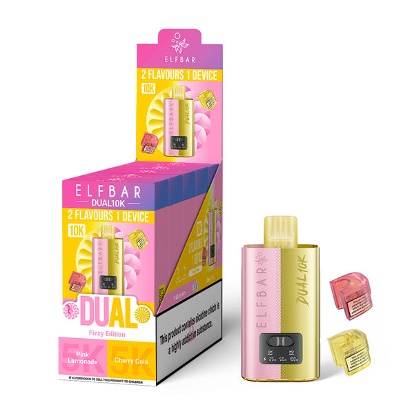 ELF BAR 10K Fizzy Edition: Pink Lemonade and Cherry Cola - 5 PACK Arcstrading ELF BAR 10K Fizzy Edition: Pink Lemonade and Cherry Cola - 5 PACK Arcstrading