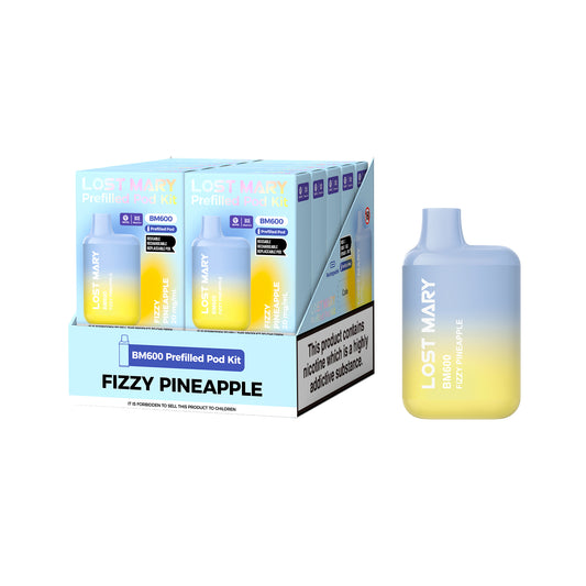 Lost Mary BM600 Fizzy Pineapple Prefilled Pod Kit - 20mg - 10 pack
