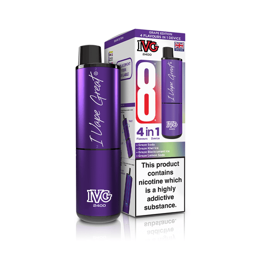IVG 4 IN 1 - UP TO 2400 PUFFS - GRAPE EDITION - 5 PACK