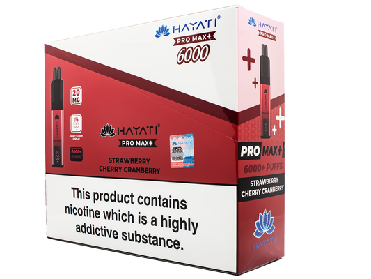 Hayati Pro max 6k Pod kit- Strawberry Cherry Cranberry - 5 PACK