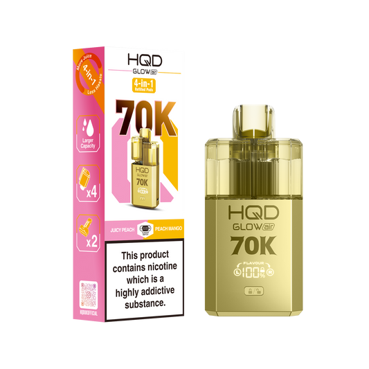 HQD GLOWAIR 70K - Juicy Peach & Peach Mango  - 5 pack