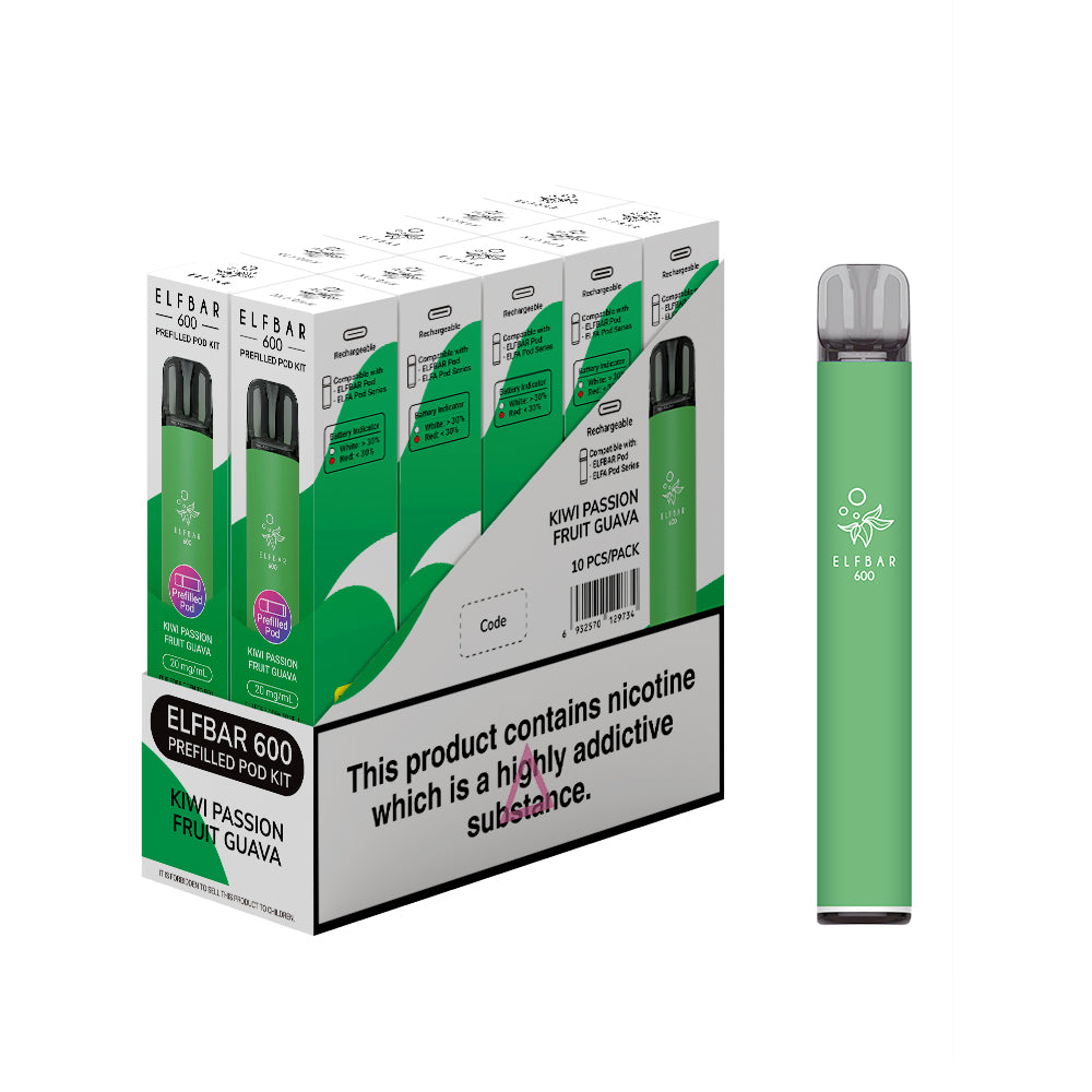 Elf Bar 600 Kiwi Passionfruit Guava Pre Filled Pod vape kit