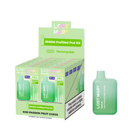 Lost Mary BM600 Kiwi Passion Fruit Guava Prefilled Pod Kit - 20mg