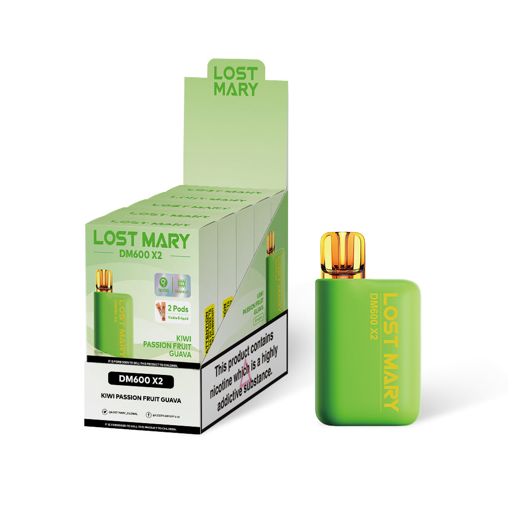 Lost Mary DM600 - Kiwi Passion Fruit Guava 1200 puff - 5 pack - BUY 1 GET 1 FREE