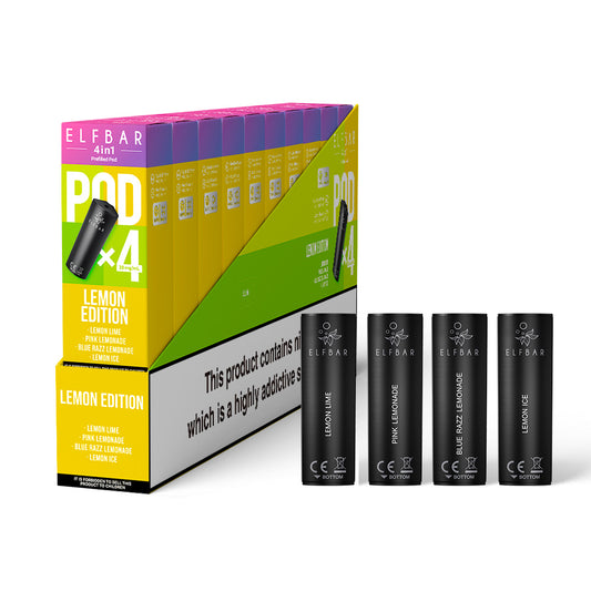 ELF BAR 4-in-1 Pre-filled Pods LEMON EDITION 10 packs of 2 pods