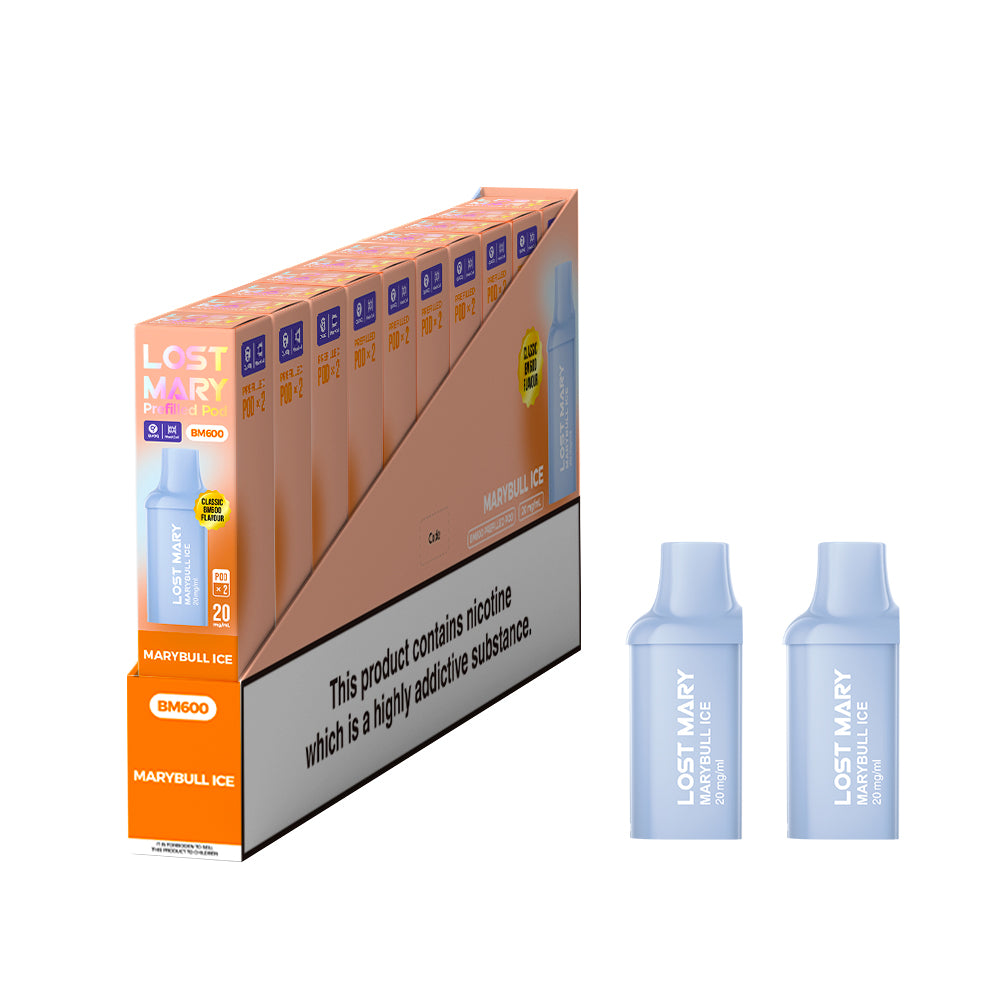 Lost Mary BM600 Prefilled Vape Pods - Marybull Ice   - 10 PACKS OF 2 PODS