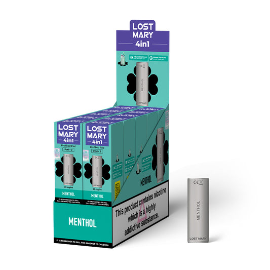 LOST MARY 4 IN 1 REPLACEMENT PREFILLED PODS - MENTHOL - 10PKS OF 2 PODS