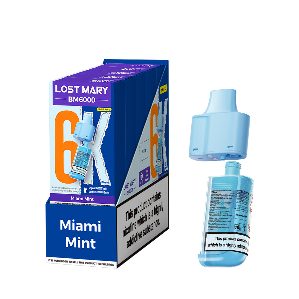 Lost Mary BM6000 Refills - Miami Mint - 5 Pack