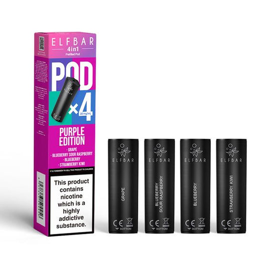 ELFBAR 4in1 Prefilled 10 PACK OF 4 PODS (40 PODS) - PURPLE EDITION