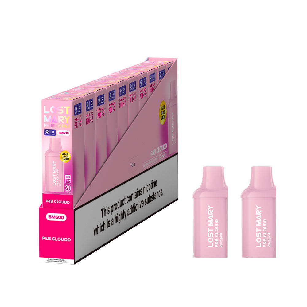 Lost Mary BM600 Prefilled Vape Pods -P&B Cloudd   - 10 PACKS OF 2 PODS