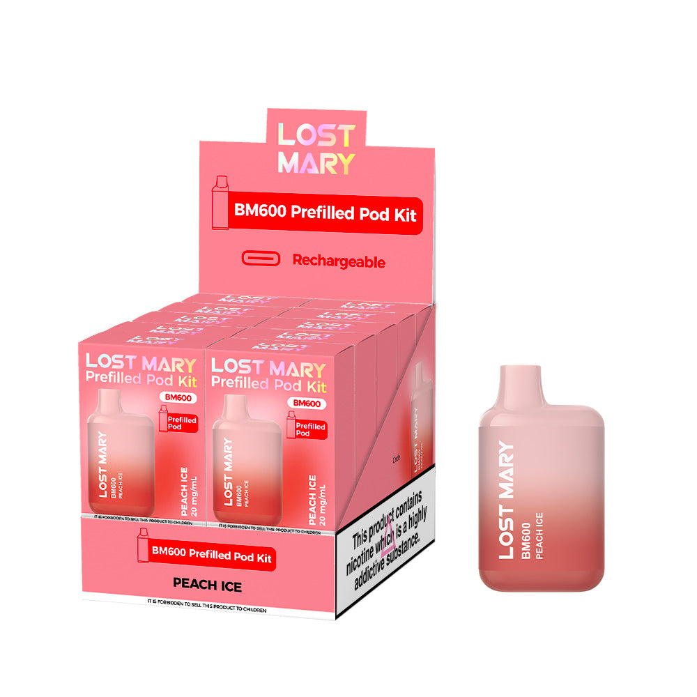 Lost Mary BM600 Peach Ice Prefilled Pod Kit - 20mg
