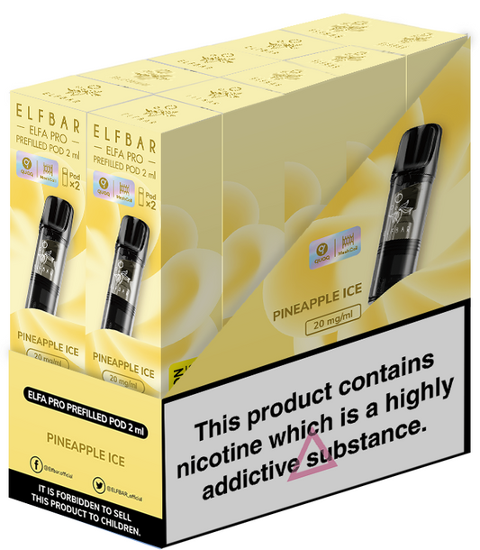 Elfa Pro Pods Refillable - Pineapple Ice Flavour  10 pack of 2 pods