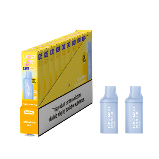 Lost Mary BM600 Prefilled Vape Pods -  Pineapple Ice - 10 PACKS OF 2 PODS