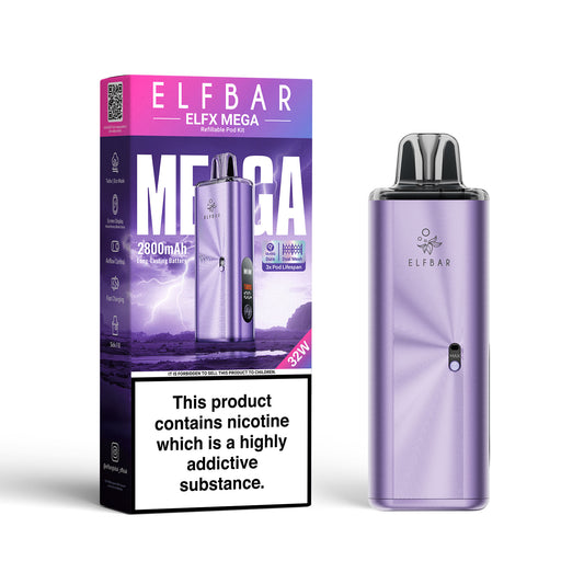 Elf Bar ELFX Mega Pod Kit - Purple. Pack of 1