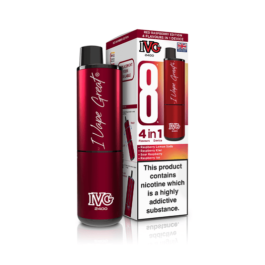 IVG 4 IN 1 - UP TO 2400 PUFFS - RED RASPBERRY EDITION - 5 PACK