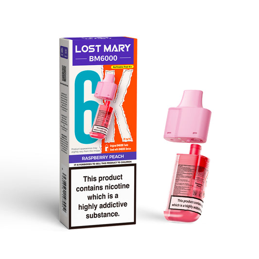 Lost Mary BM6000  Refills - Raspberry Peach - 5 pack