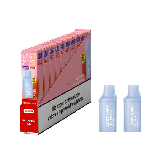 Lost Mary BM600 Prefilled Vape Pods - Red Apple - 10 PACKS OF 2 PODS