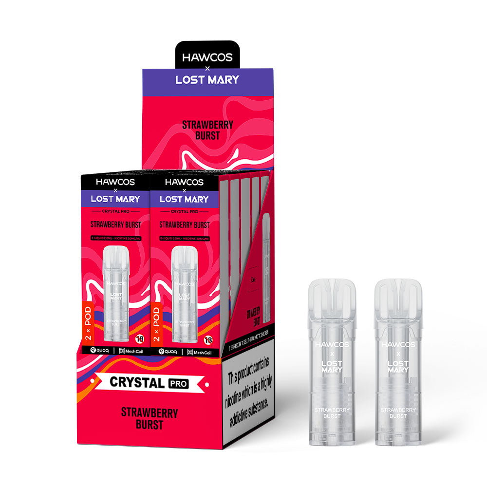 Crystal Pro pods Strawberry Burst  - 10 x 2 pack