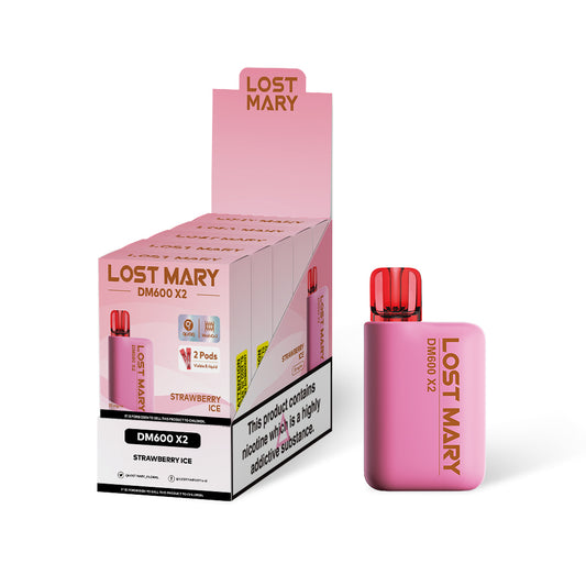 Lost Mary DM600 - Strawberry Ice 1200 puff - 5 pack - BUY 1 GET 1 FREE