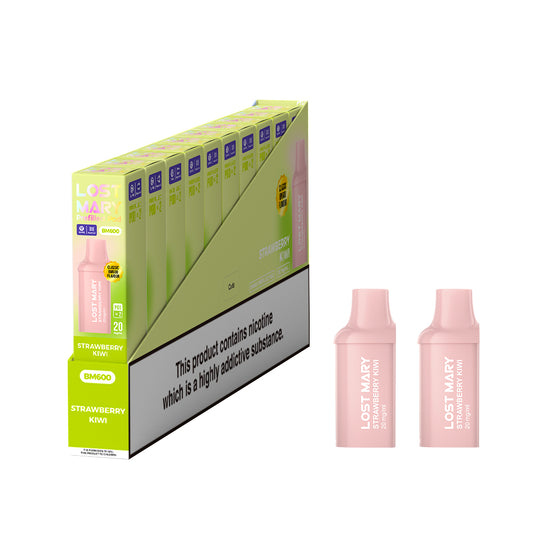 Lost Mary BM600 Prefilled Vape Pods - Strawberry Kiwi   - 10 PACKS OF 2 PODS