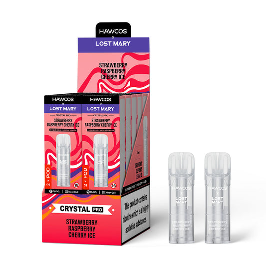 Crystal Pro pods Strawberry Raspberry Cherry - 10 x 2 pack