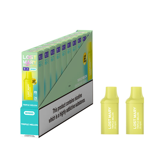 Lost Mary BM600 Prefilled Vape Pods - Triple Melon - 10 PACKS OF 2 PODS