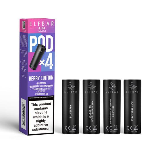 ELFBAR 4in1 Prefilled Pod- 10 PACK OF 4 PODS (40 PODS) - BERRY EDITION