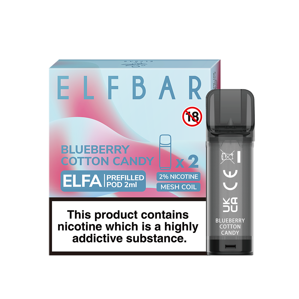 Refillable Elfa pods - 2 pack - Blueberry Cotton Candy Flavour