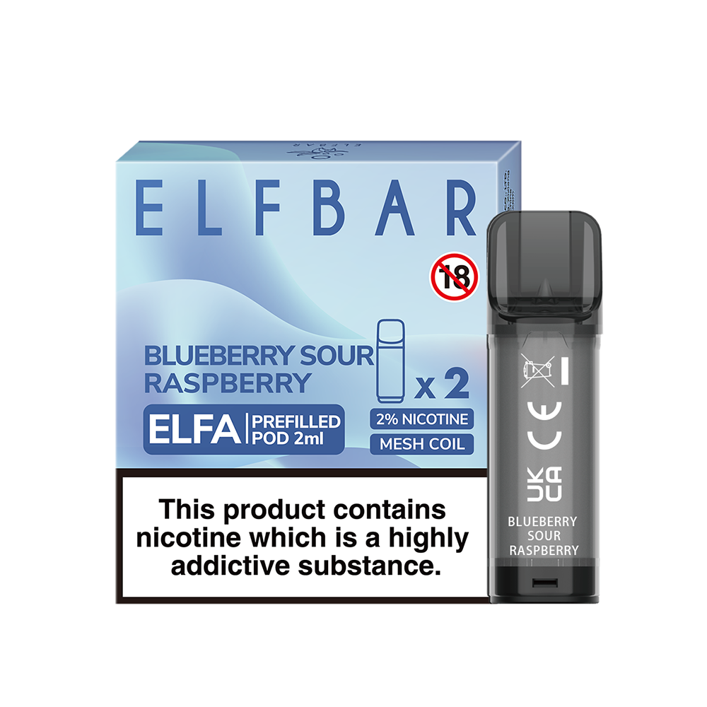 Refillable Elfa pods - 2 pack - Blueberry Sour Raspberry flavour