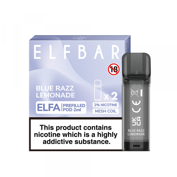 Refillable Elfa pods - 2 pack - Blue Razz Lemonade Flavour