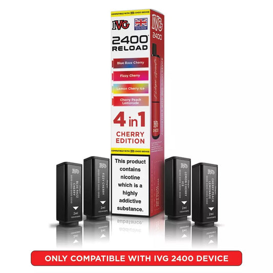 IVG 2400 4 In 1 Cherry Edition Reload Pods 5 pack