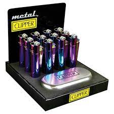 CLIPPER LIGHTERS - ICY METAL FLINT CHROME - PACK OF 12 WITH CASE