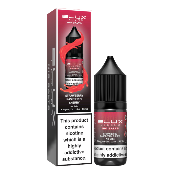 Elux Nic Salts 20mg - Strawberry Raspberry Cherry - 10 Pack