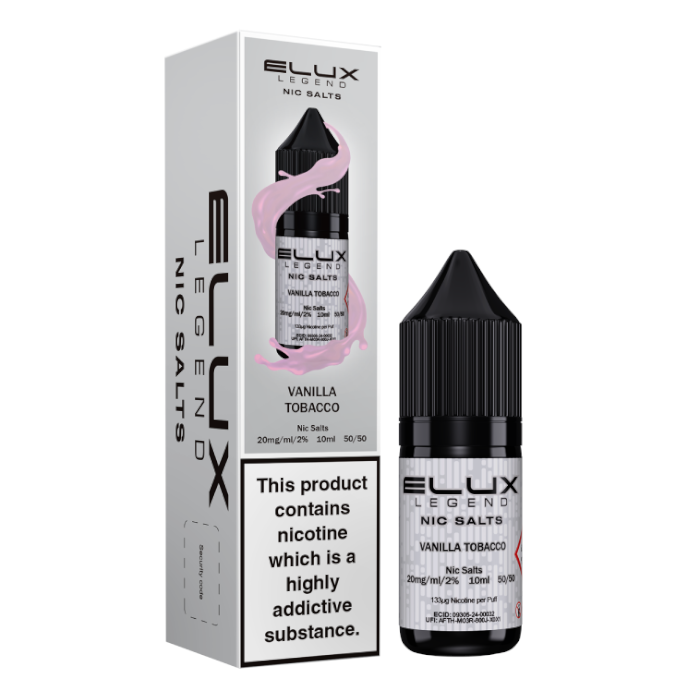 Elux Nic Salts 20mg - Vanilla Tobacco - 10 Pack