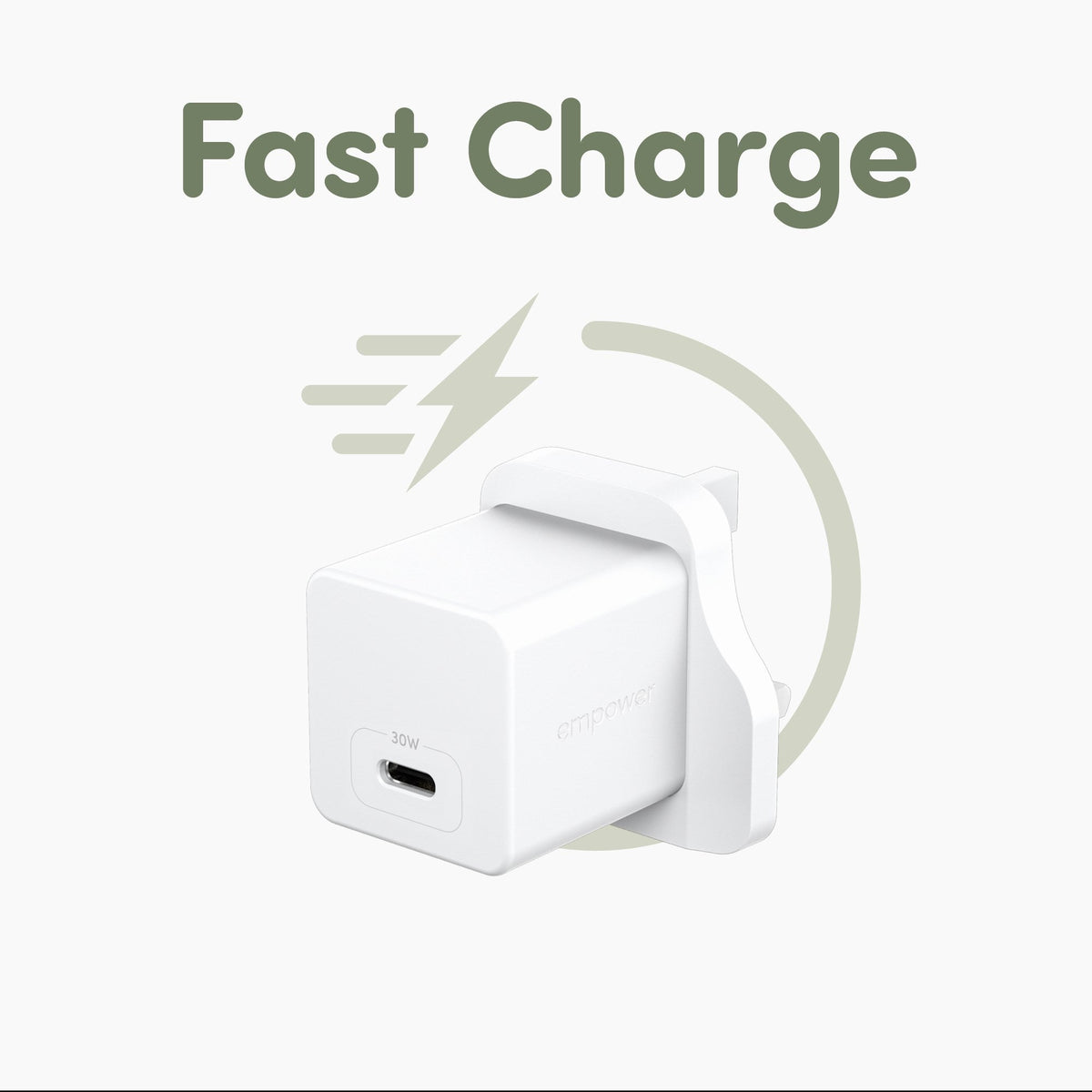 PanzerGlass Empower by PanzerGlass Turbo 30W Plug Single USB-C - UK Plug - White - RRP 19.99