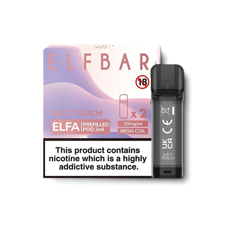 Refillable Elfa pods - 2 pack - Juicy Peach flavour