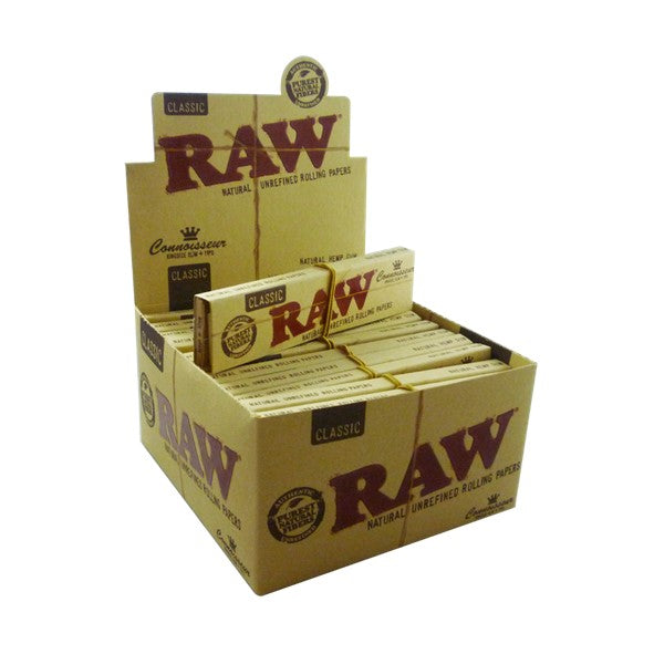 RAW Rolling Papers + Tips - Classic Connoisseur KS Slim