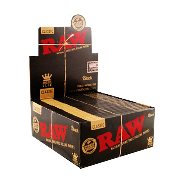 RAW Rolling Papers - Black Classic King Size Extra Fine Papers