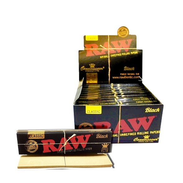 RAW Rolling Papers - Black Connoiseur Extra Fine Rolling Papers 