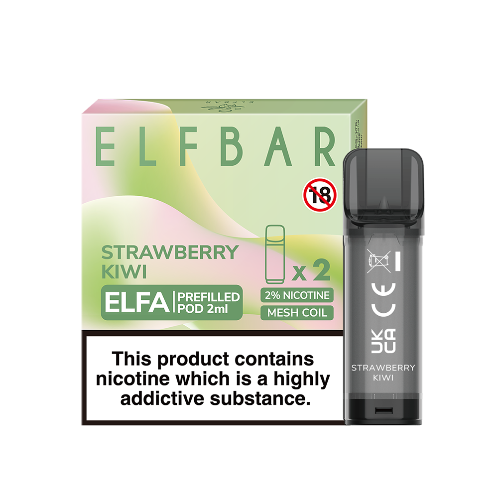 Refillable Elfa pods - 2 pack - Strawberry and Kiwi Flavour