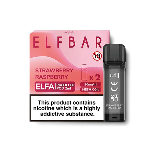 Refillable Elfa pods - 2 pack - Strawberry Raspberry Flavour