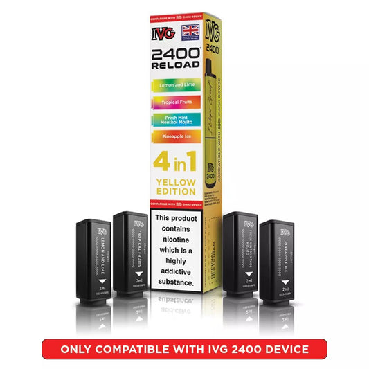 IVG 2400 4 In 1 Yellow Edition Reload Pods 5 pack